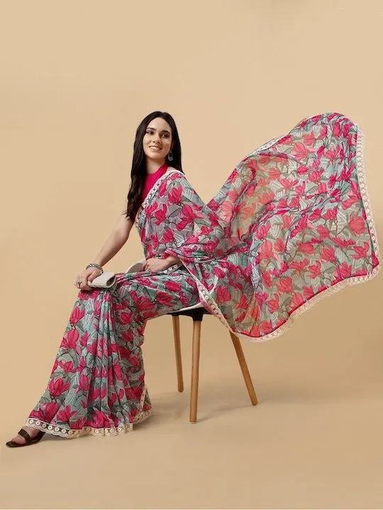 Embroidered Floral Saree