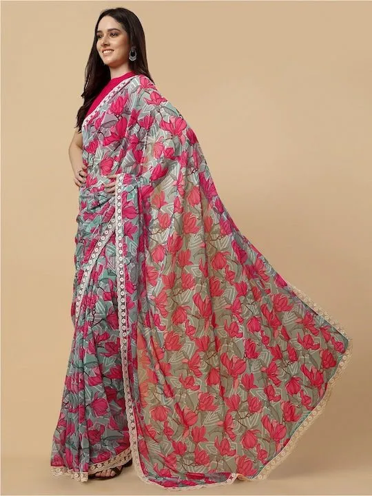 Embroidered Floral Saree