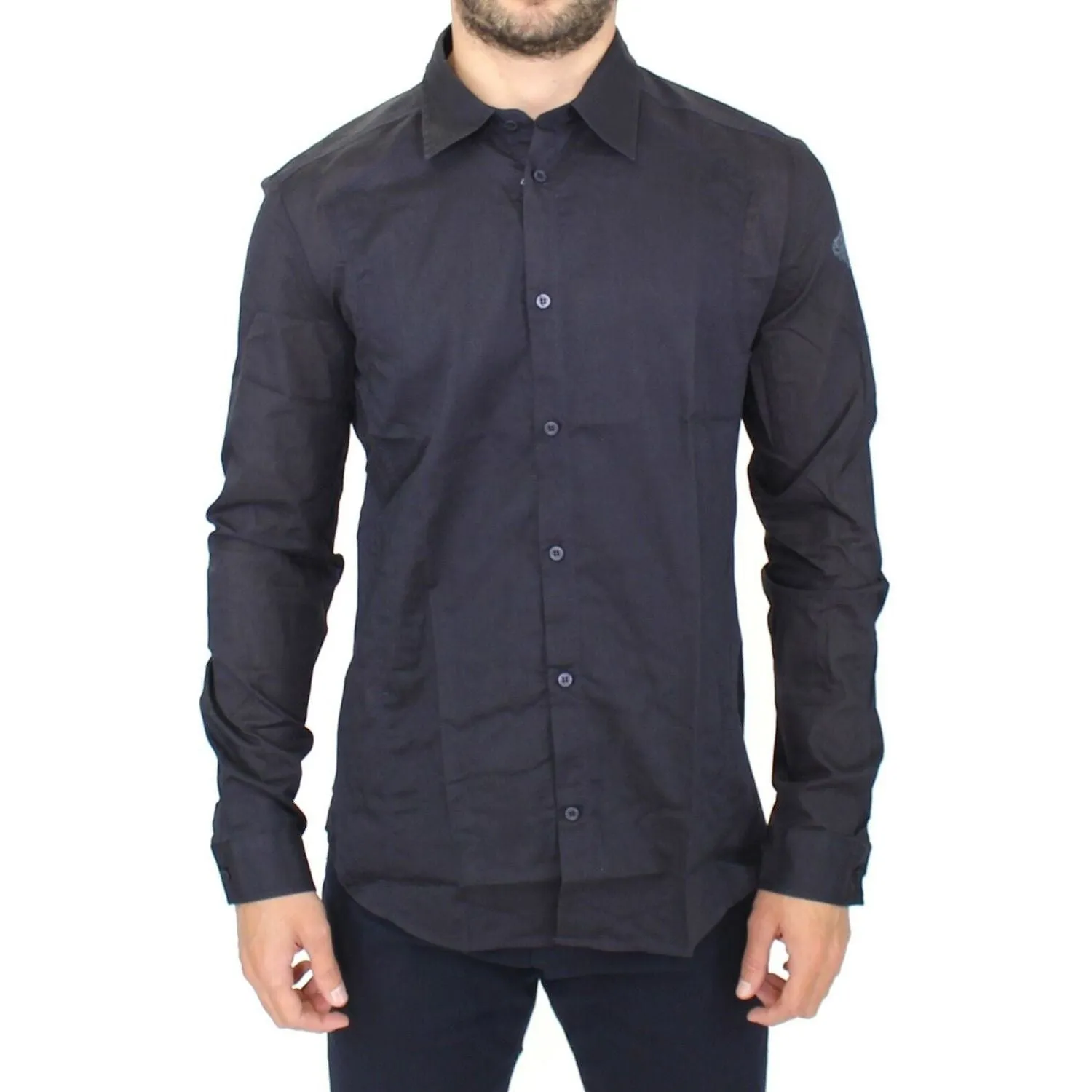 Ermanno Scervino Elegant Blue Cotton Slim Casual Shirt