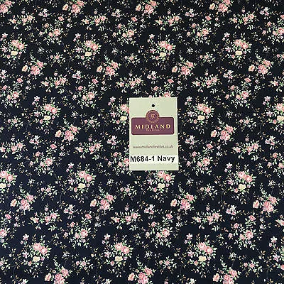 Floral Vintage shabby chic rose 100% Cotton Poplin Craft Fabric 58" M684