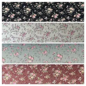 Floral Vintage shabby chic rose 100% Cotton Poplin Craft Fabric 58" M684