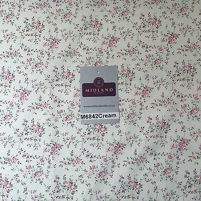 Floral Vintage shabby chic rose 100% Cotton Poplin Craft Fabric 58" M684