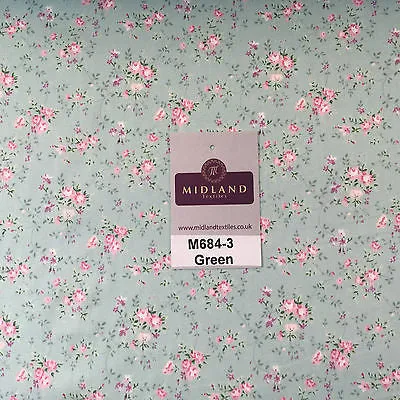 Floral Vintage shabby chic rose 100% Cotton Poplin Craft Fabric 58" M684