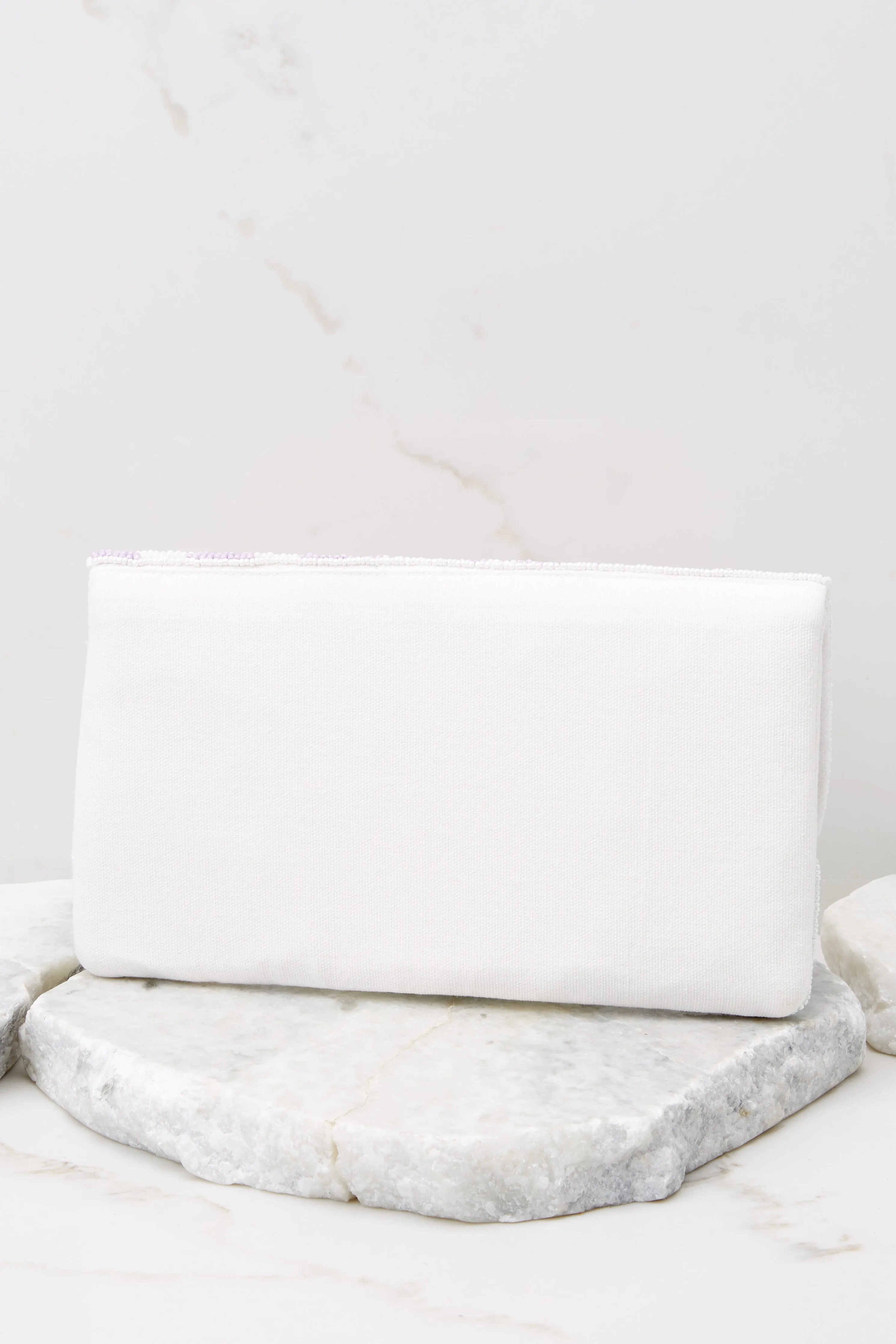 Funky Fun White Multi Beaded Clutch