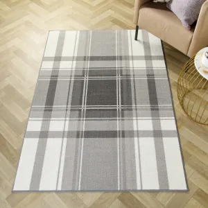 Fusion Balmoral Check Washable Rug - Slate