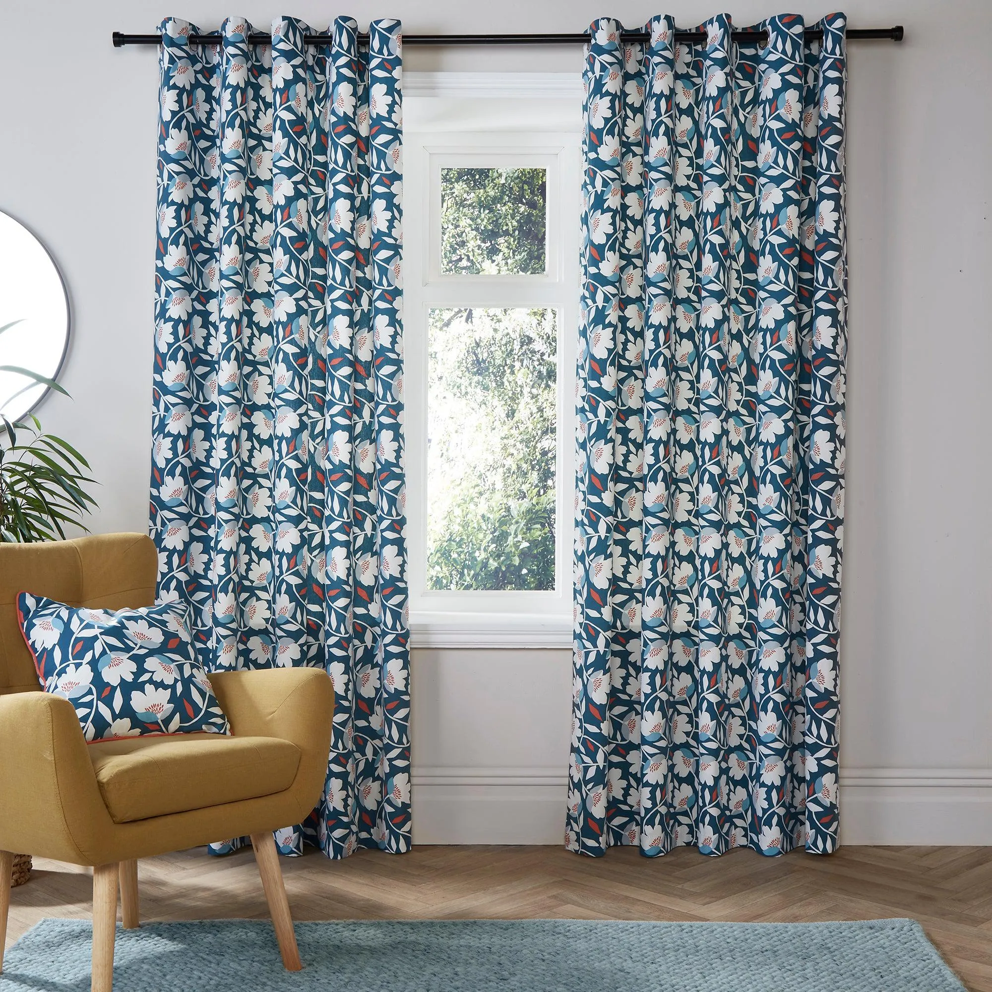 Fusion Luna Eyelet Curtains  - Teal