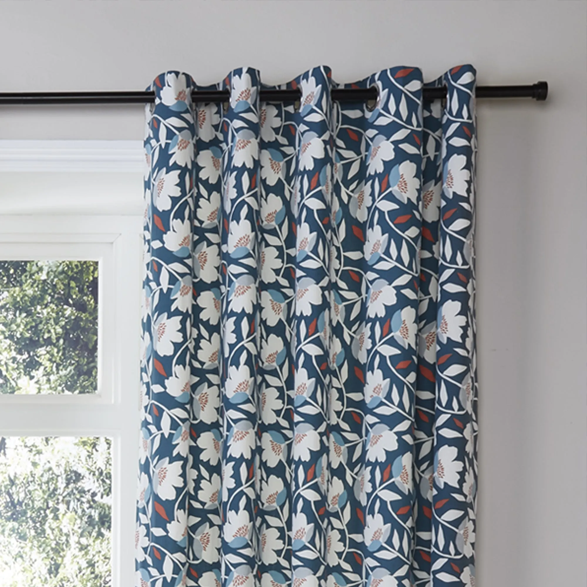 Fusion Luna Eyelet Curtains  - Teal