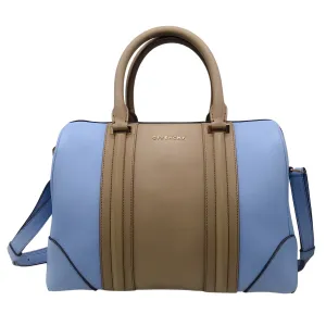 Givenchy Blue / Taupe Lucrezia Leather Double Top Handle Shoulder Bag