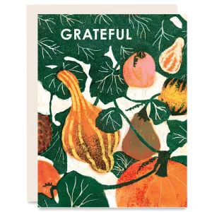 Grateful Gourds Indigo Printed Card