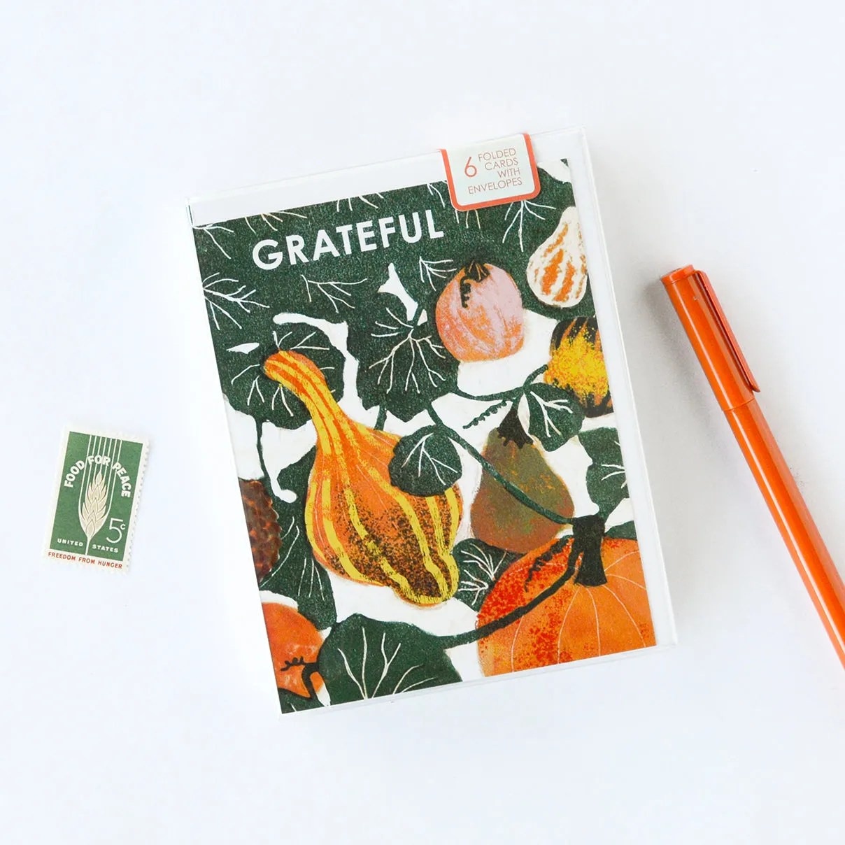 Grateful Gourds Indigo Printed Card