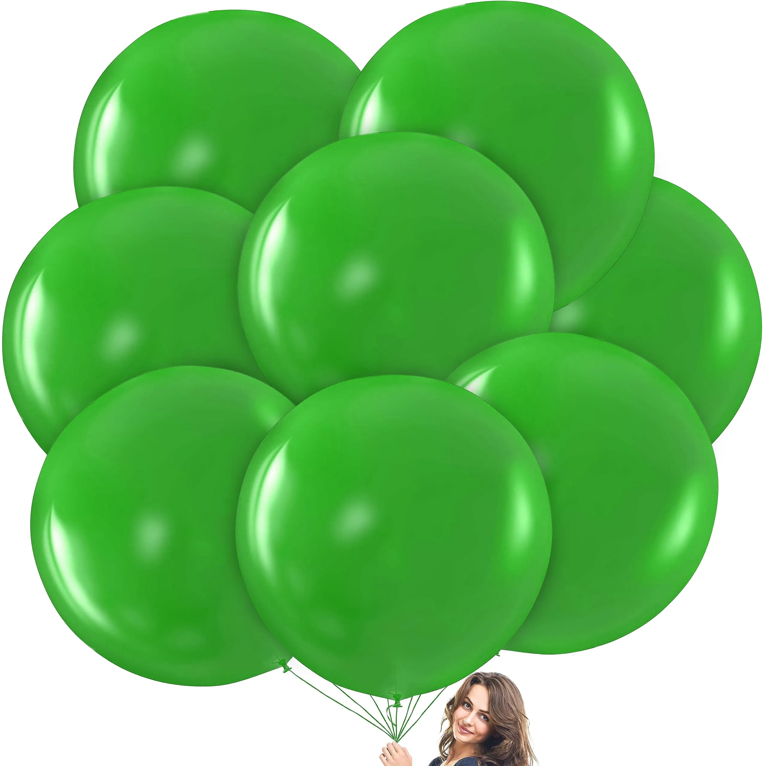 Green Giant Balloons - 8 Jumbo 36 Inch Green Balloons For Photo Shoot, Wedding