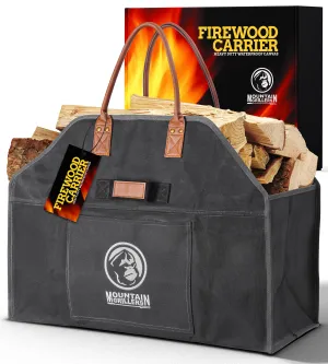 Heavy Duty Canvas Firewood Carrier - Features Reinforced Handles