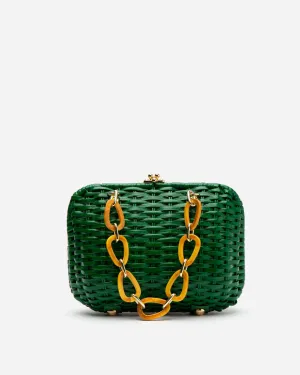 Hen Wicker Basket Green