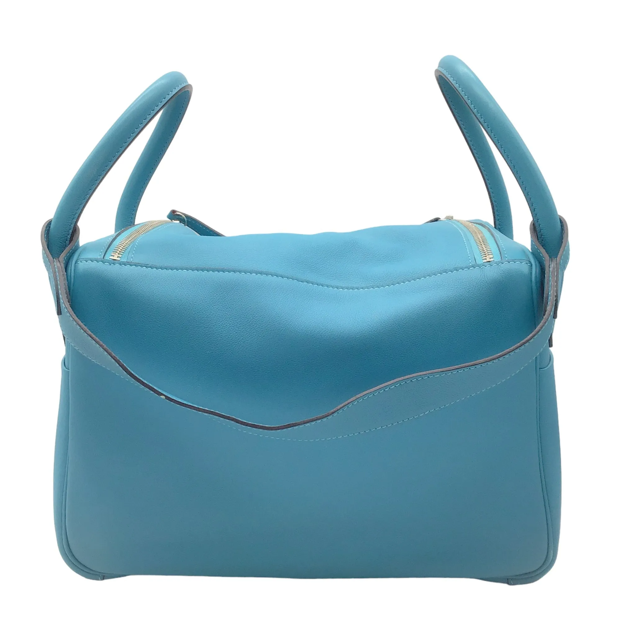 Hermes Turquoise 2007 Leather Lindy Handbag