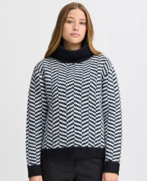 Ichi Bansie Black High Neck Knit