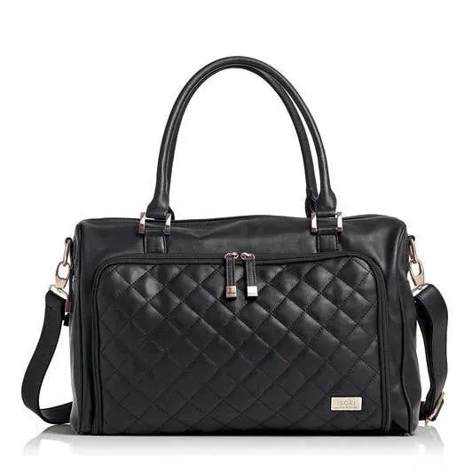 Isoki - Double Zip Satchel - Ebony Quilted