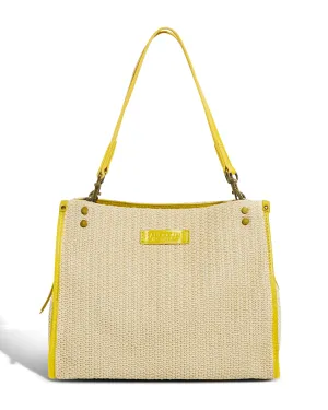 Lenox Raffia Triple Entry Satchel