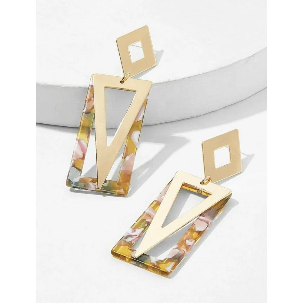 Loft Geometric Marble Drop Earrings