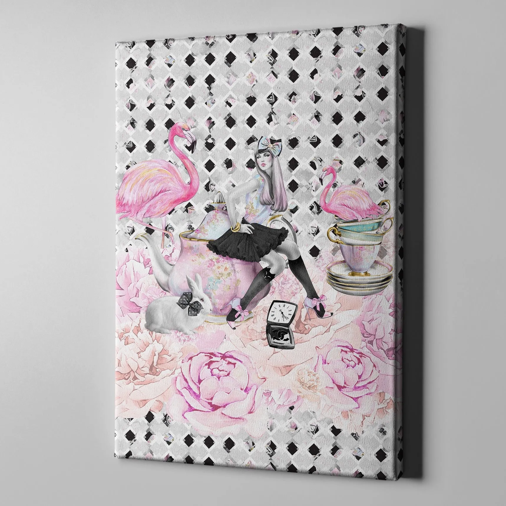 Mad Tea Party Alice in Wonderland Inspired Fashion Gallery Wrapped Canvas