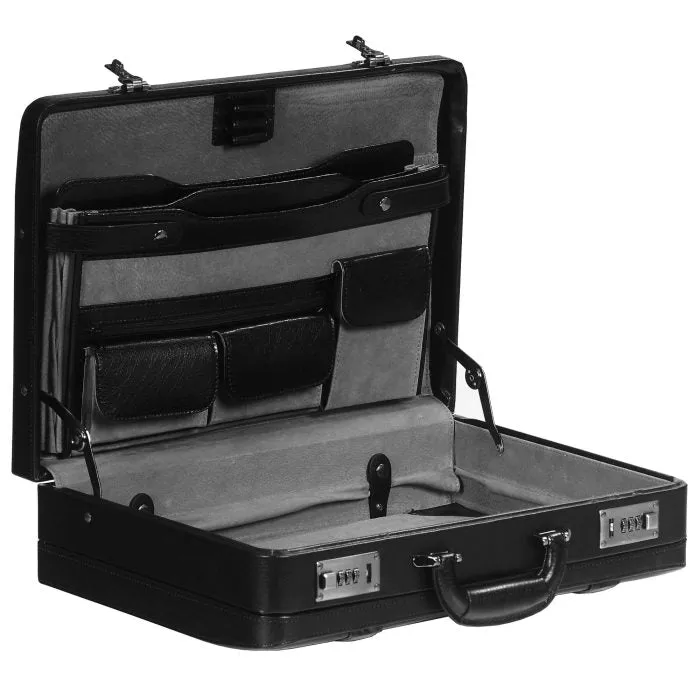 Mancini Leather Attaché Case Expandable