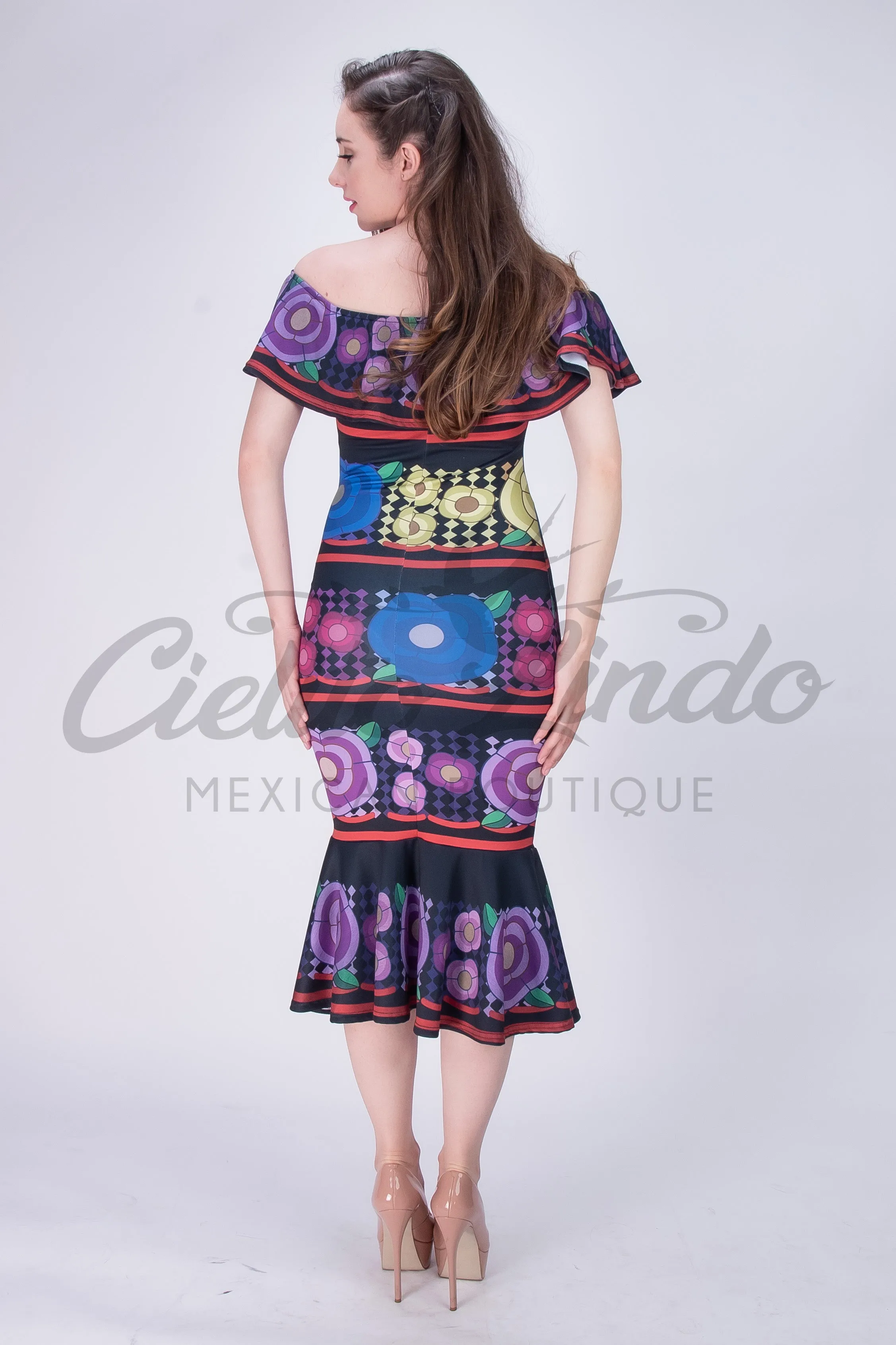 Mexican Jalapa Printed Maxi Dress