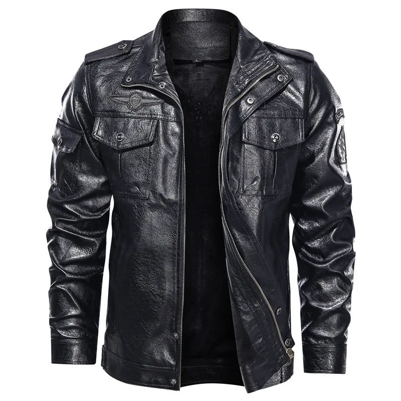 Motorcycle PU leather jacket