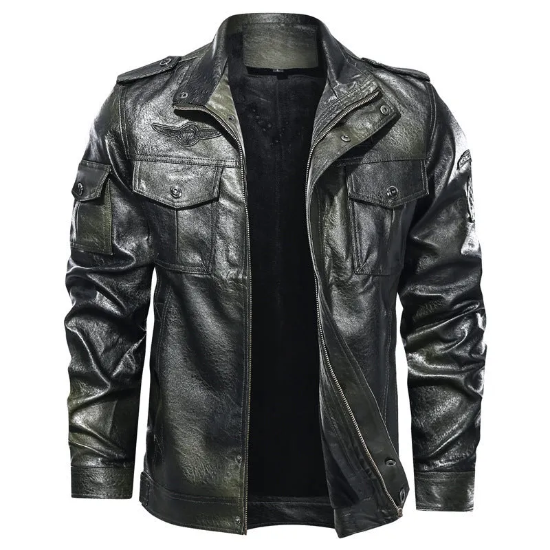 Motorcycle PU leather jacket