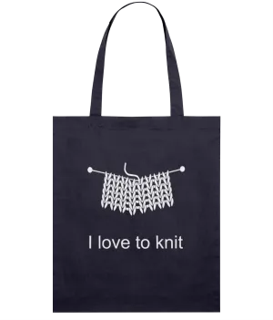 Navy Light Tote Bag - I love to knit