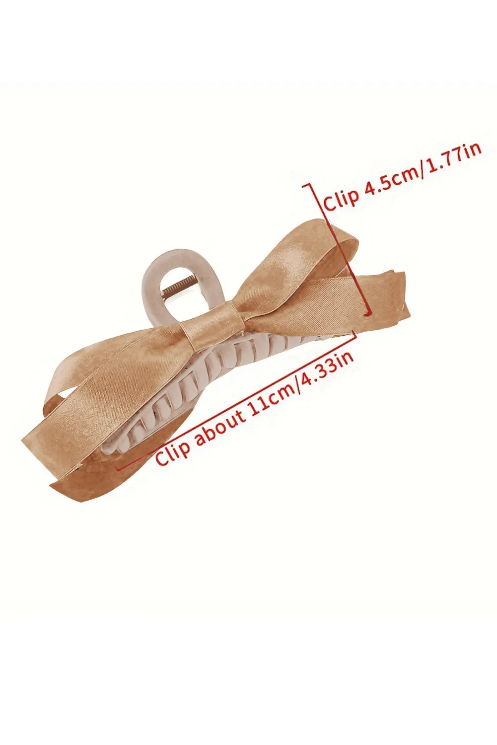 Pink Solid Color Ribbon Bow Decor Hair Clip