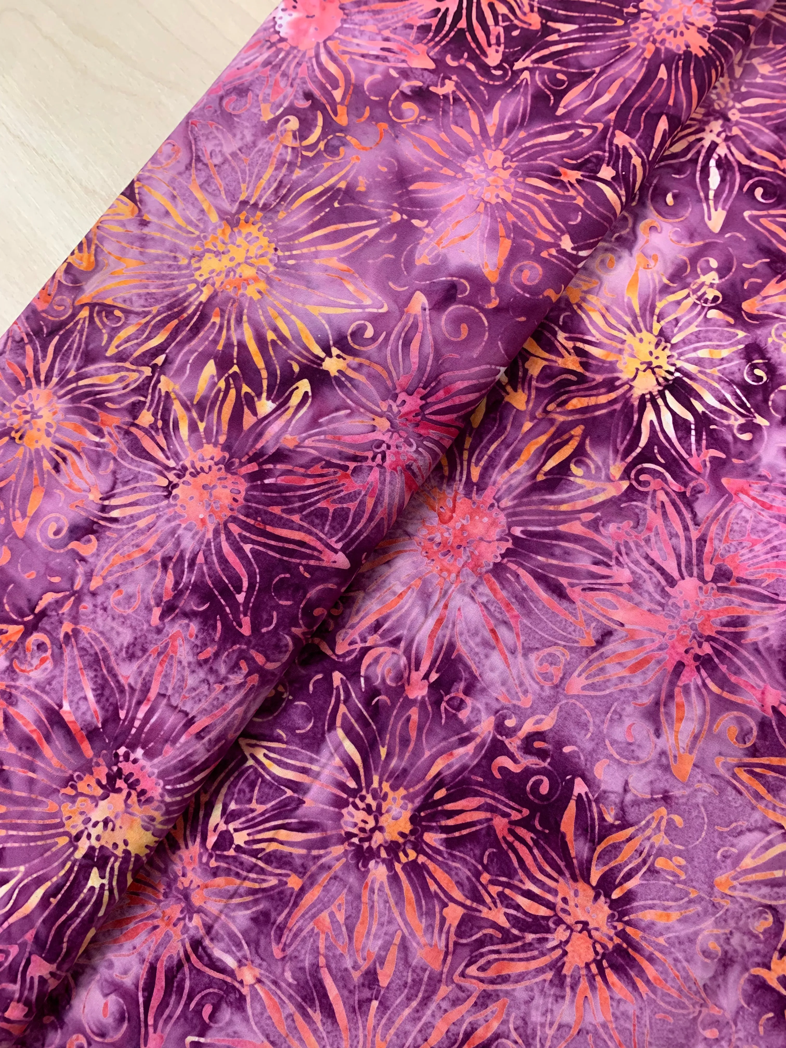 Printed Sunflower Batik Cotton