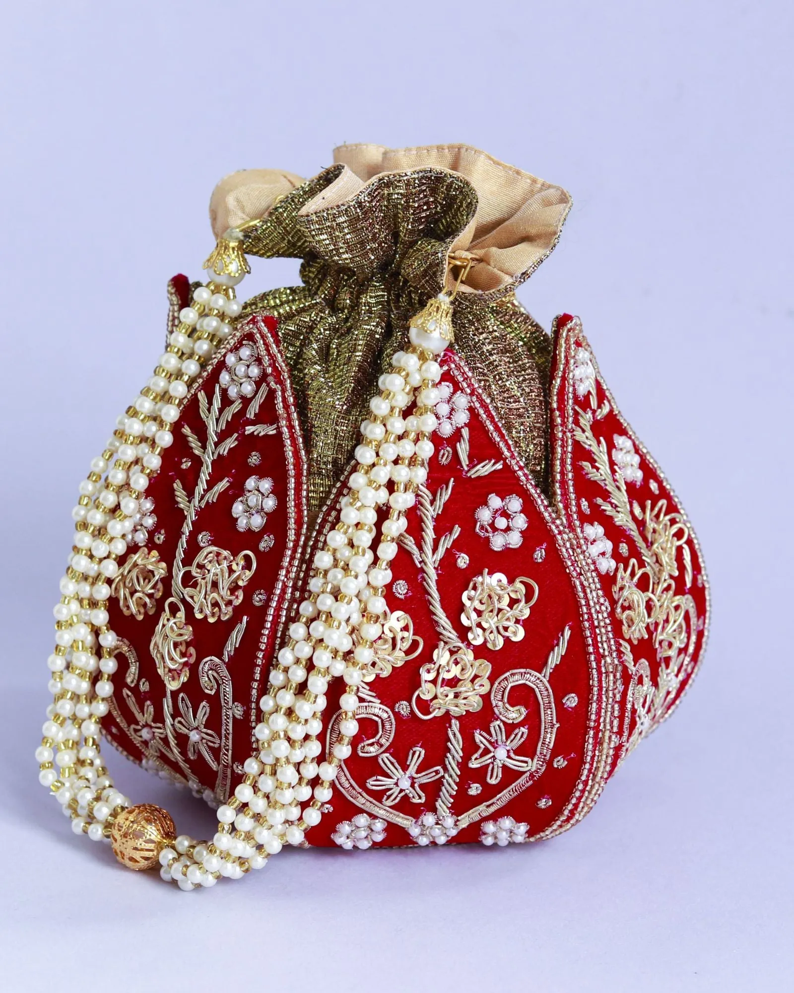 Pushp Zardozi Embroidered Mini Lotus Potli