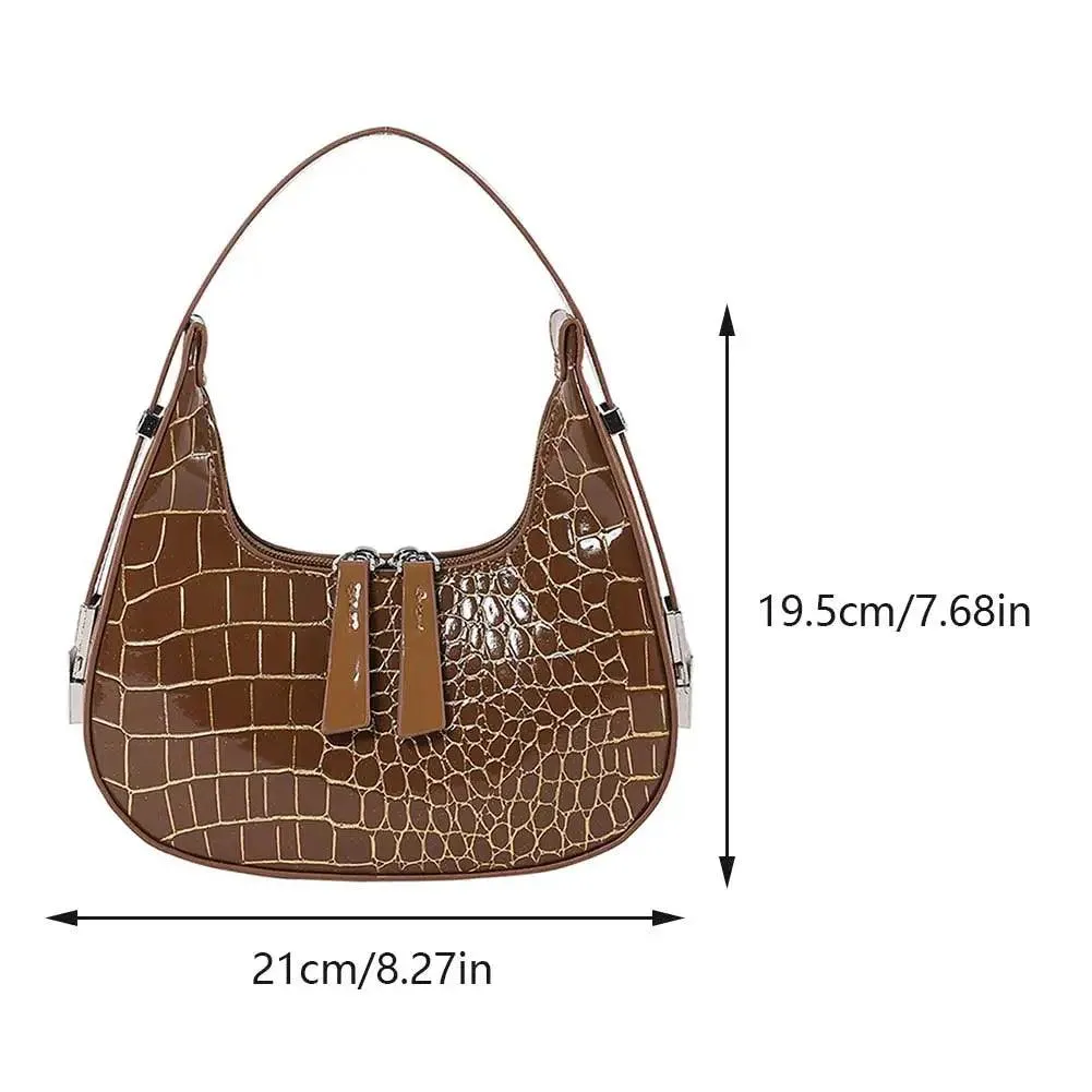 Retro Crocodile Print Chic Shoulder Bag