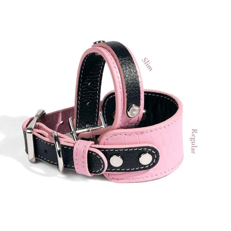 Slim Flamingo Leather Collar