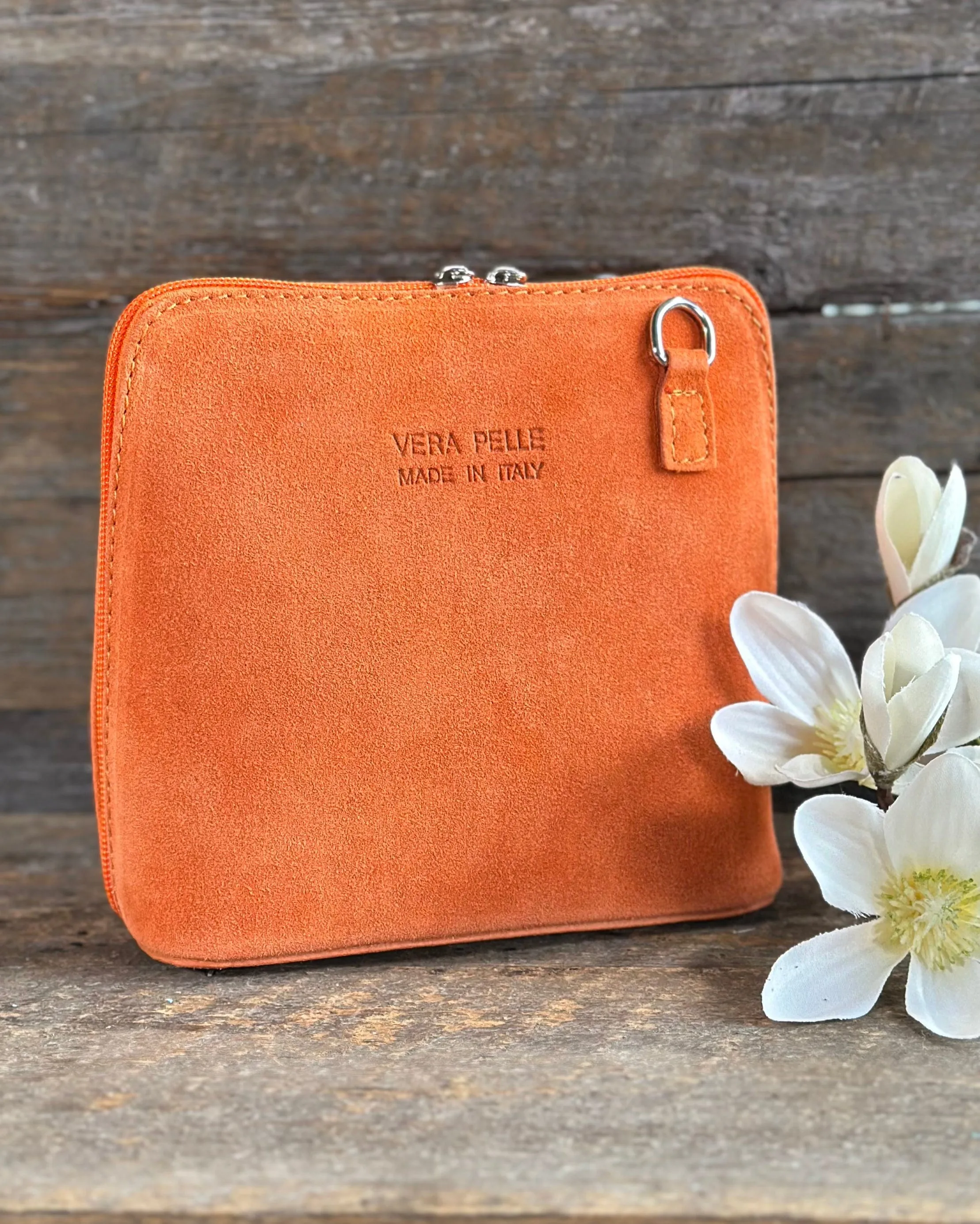 Suede Vera Pelle Bag - Orange