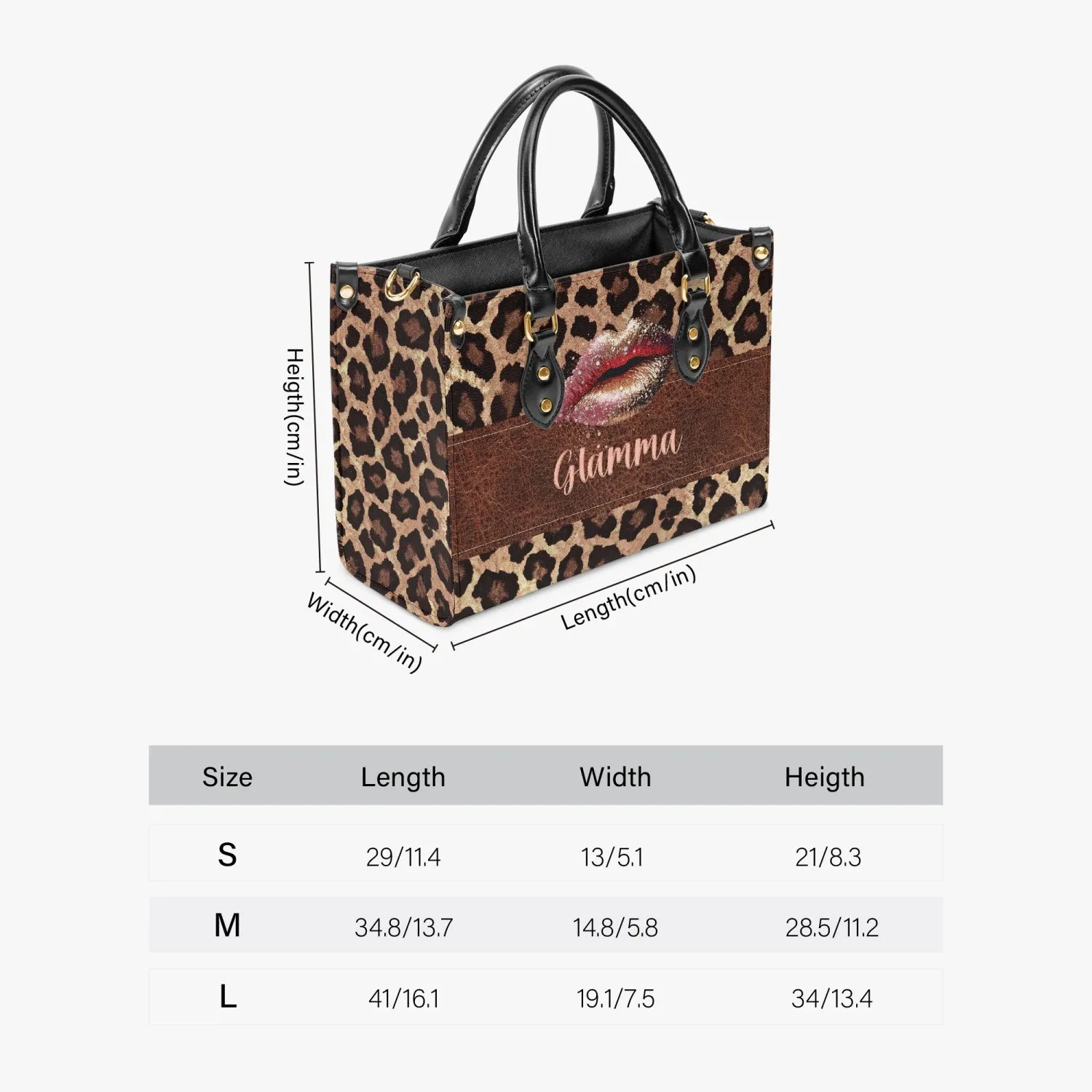 Women's Tote Bag - Leopard Print, Lips, Glamma