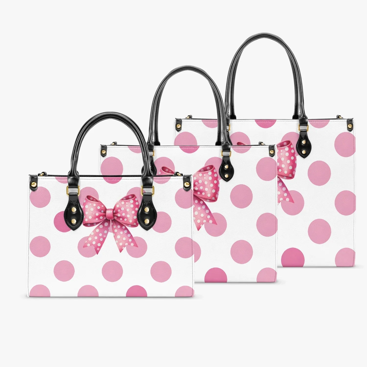 Women's Tote Bag - Rockabilly - Pink Large Polka Dots