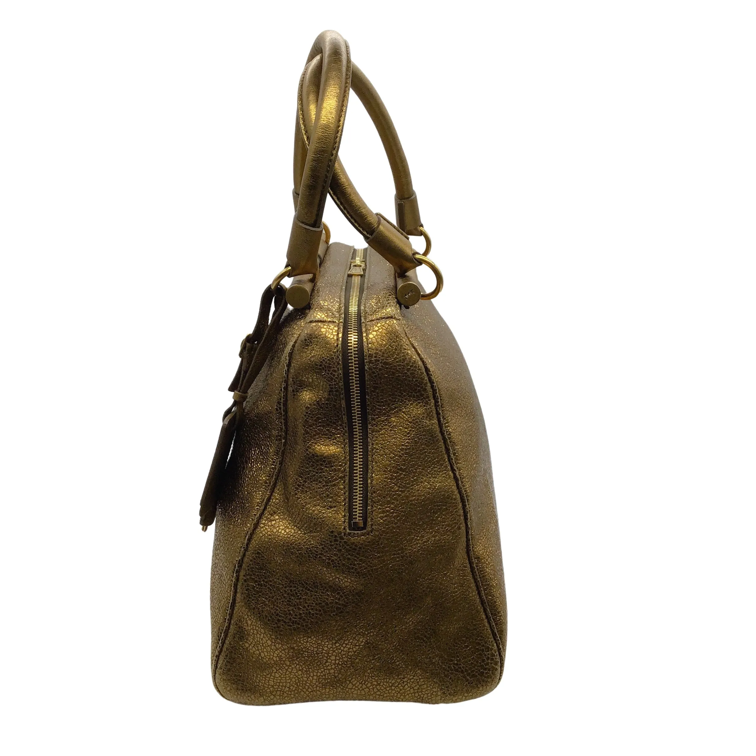 Yves Saint Laurent Gold Metallic Leather Medium Majorelle Shoulder Bag