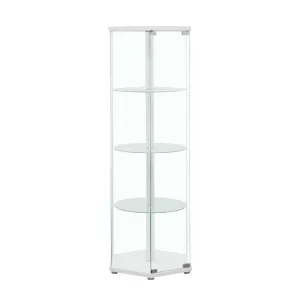 Zahavah - 4-Shelf Hexagonal Clear Glass Curio Cabinet