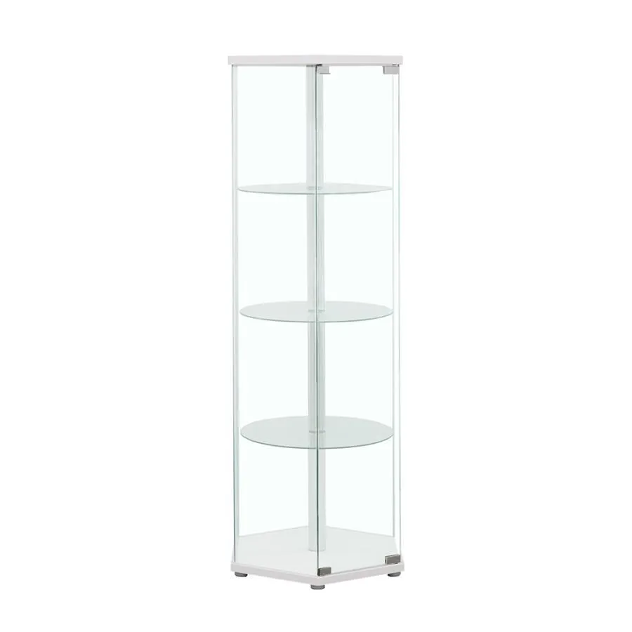 Zahavah - 4-Shelf Hexagonal Clear Glass Curio Cabinet